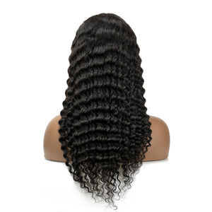 Deep Wave Human Hair Wig HD Lace & Pre-Plucked Hairline