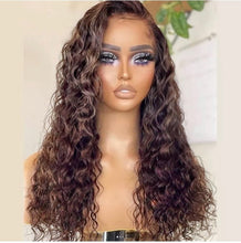 Load image into Gallery viewer, Deep Curl Human Hair Wig HD Lace With Highlights- Glueless!