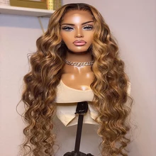 Honey Blonde/Brown Highlighted 100% Human Hair Lace Front Wig